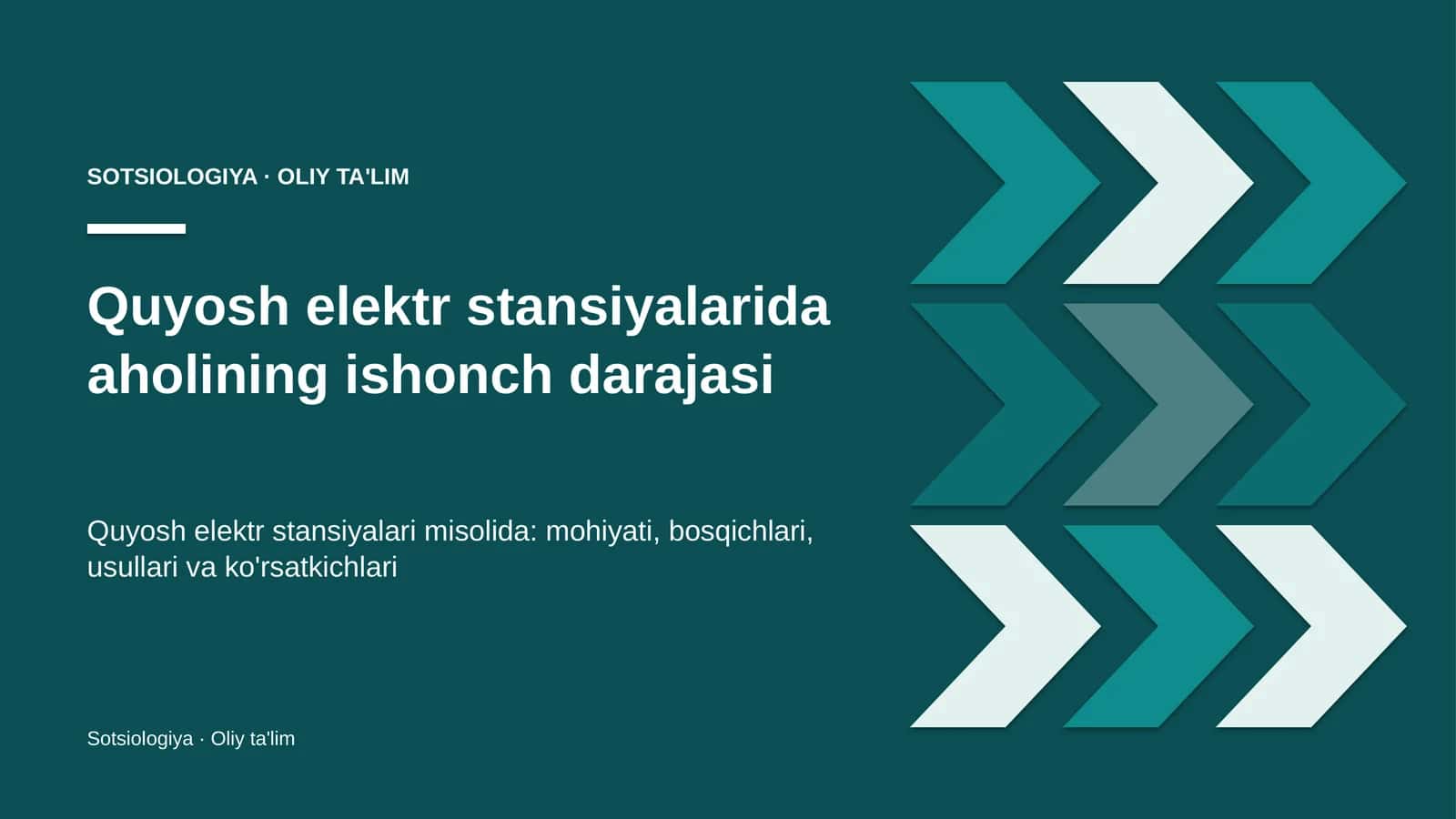 Quyosh elektr stansiyalarida aholining ishonch darajasi