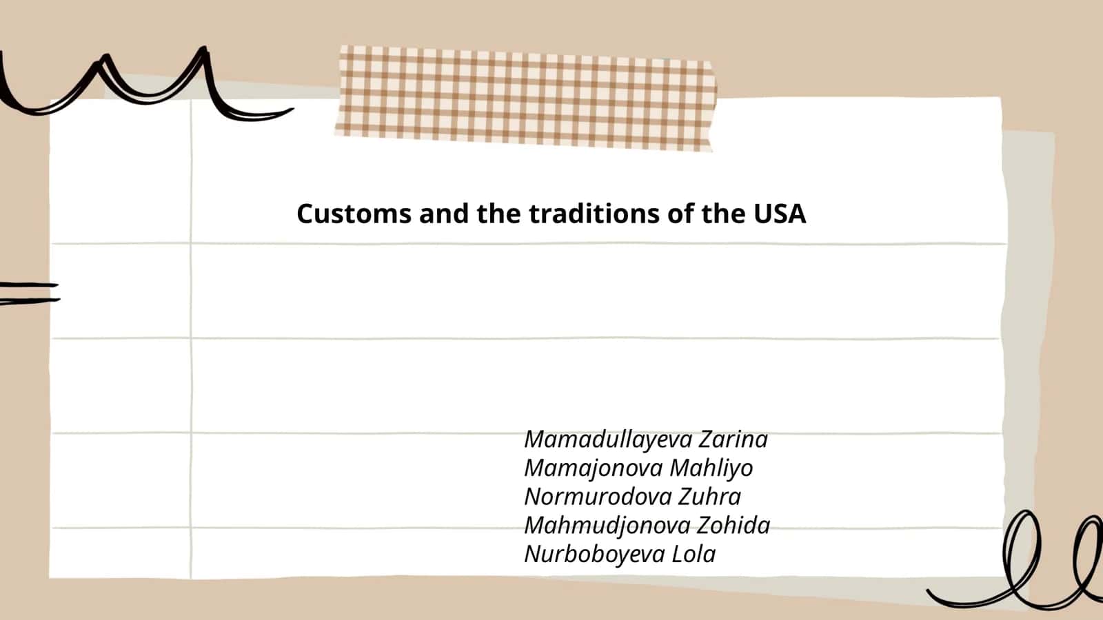 Customs and the traditions of the USA