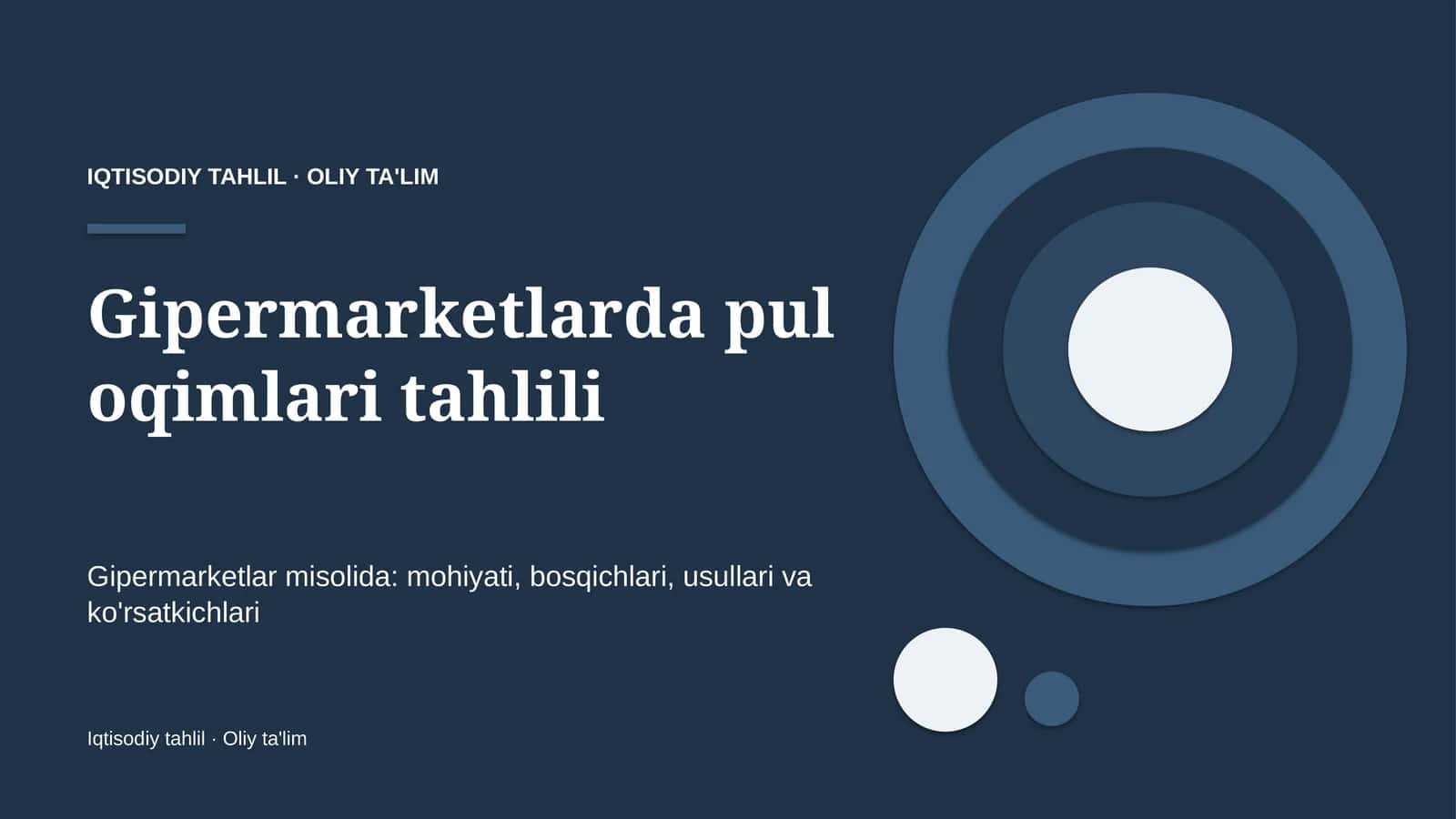Gipermarketlarda pul oqimlari tahlili