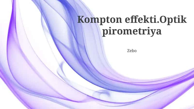Optik Pirometriya Printsiplari