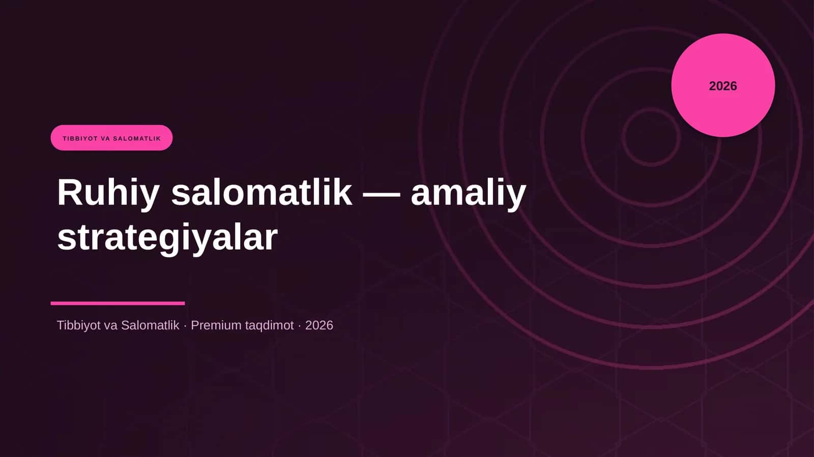 Ruhiy salomatlik — amaliy strategiyalar
