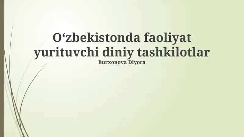 O'zbekistonda faoliyat yurituvchi diniy tashkilotlar