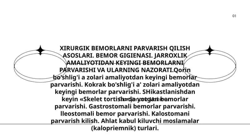 XIRURGIK BEMORLARNI PARVARISH ASOSLARI