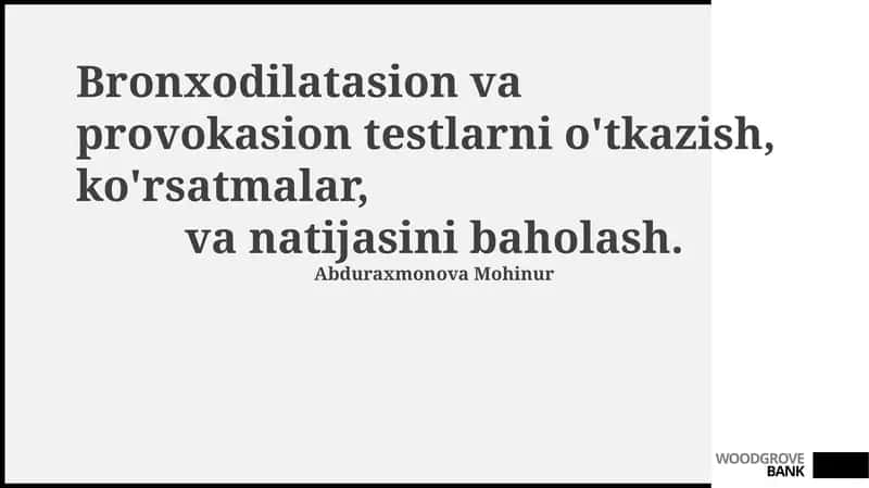 Bronxodilatatsiya provokatsiya testlari