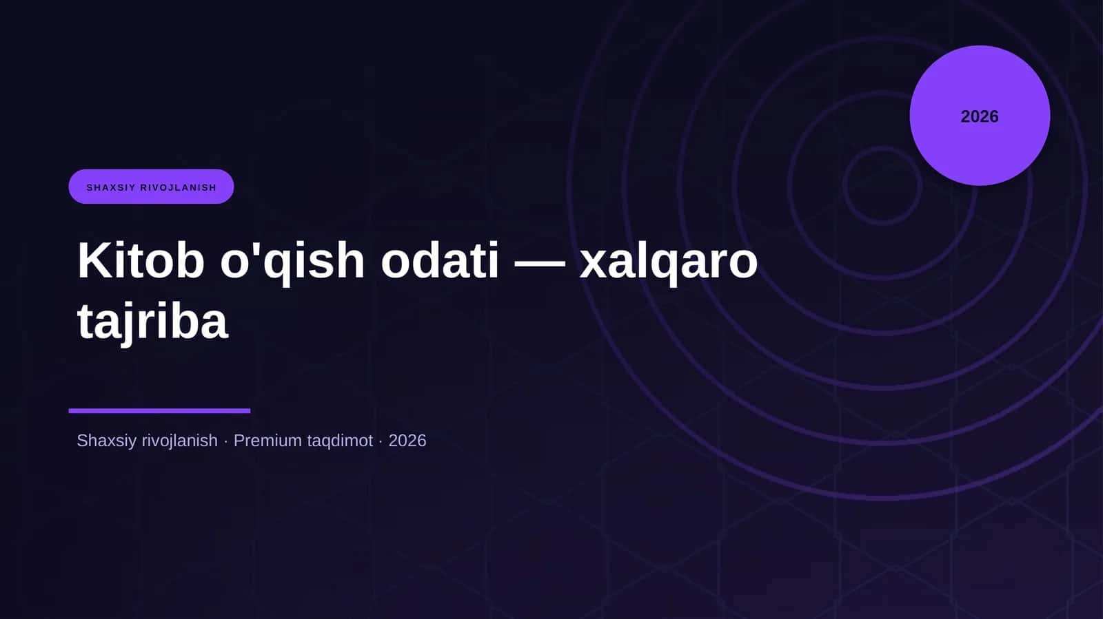 Kitob o'qish odati — xalqaro tajriba