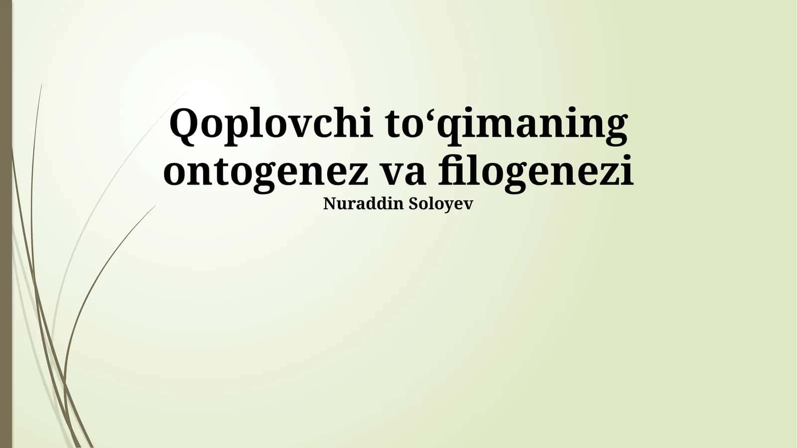 Suzuvchi To'qimaning Ontogenezi