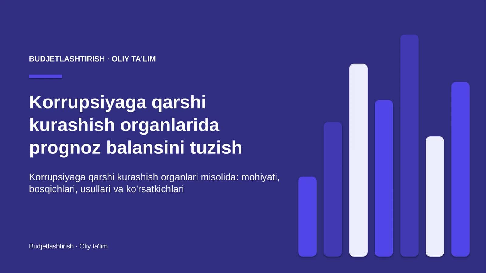 Korrupsiyaga qarshi kurashish organlarida prognoz balansini tuzish
