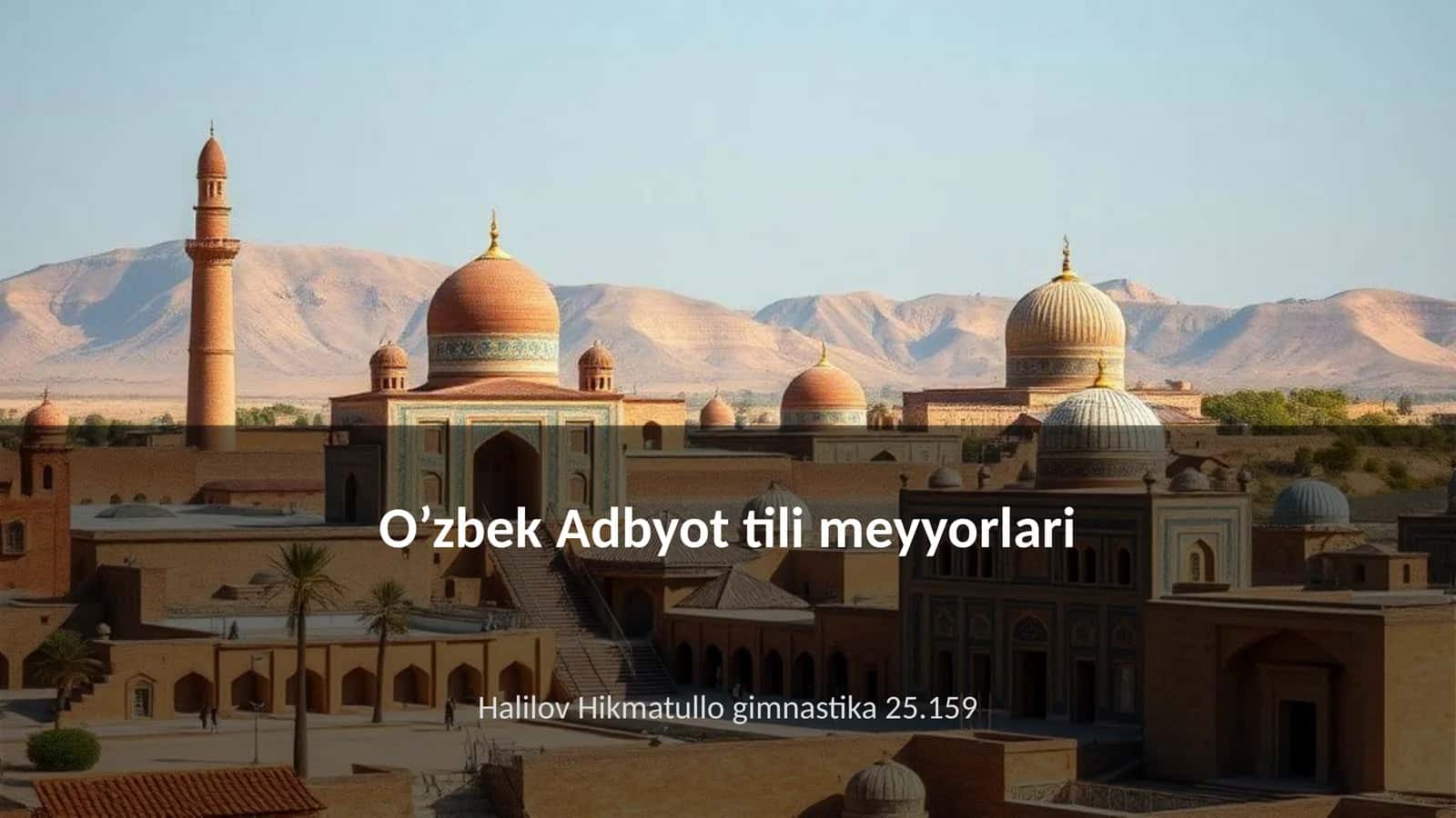 O'zbek Adbyot tili meyyorlari
