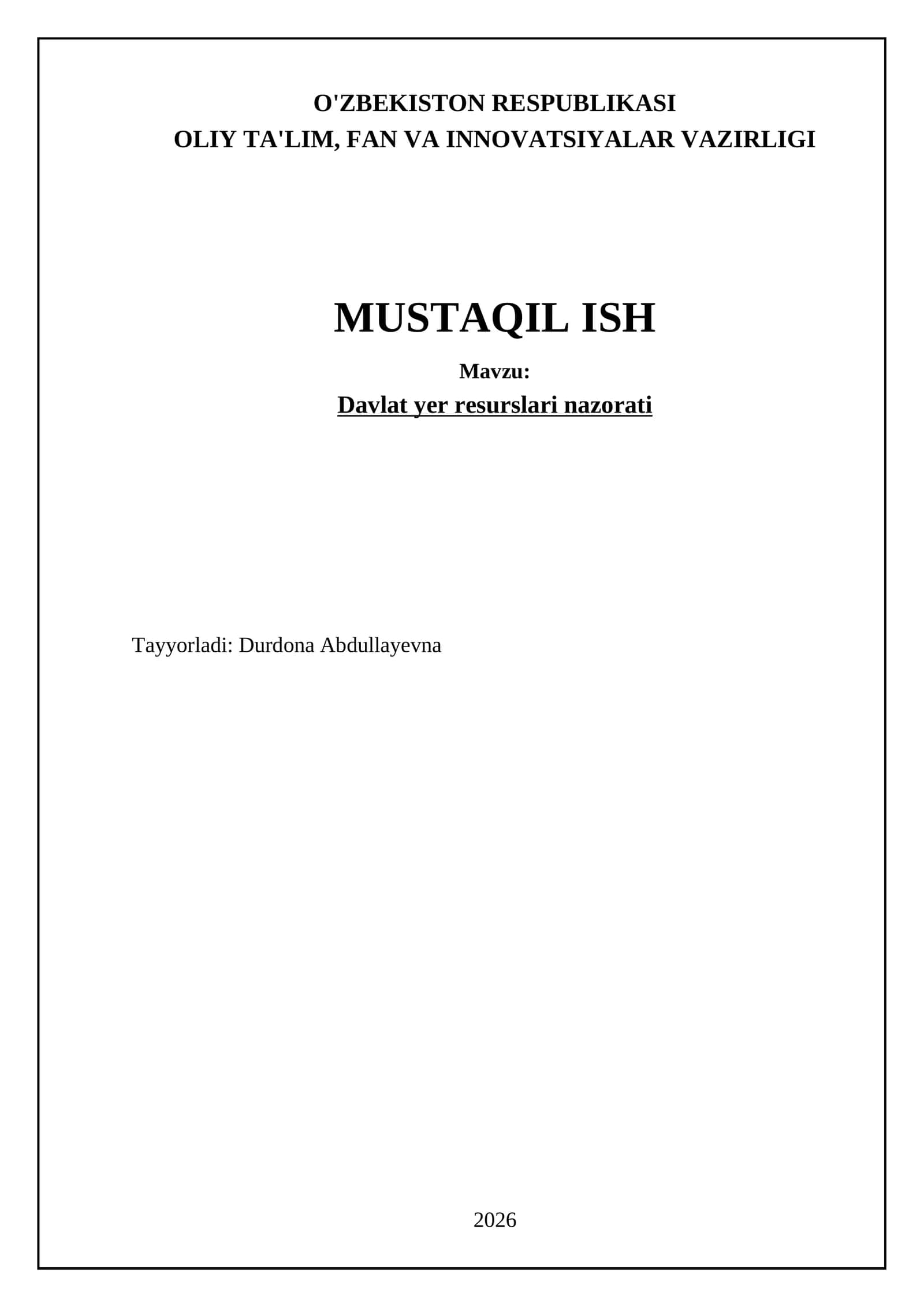 Davlat yer resurslari nazorati