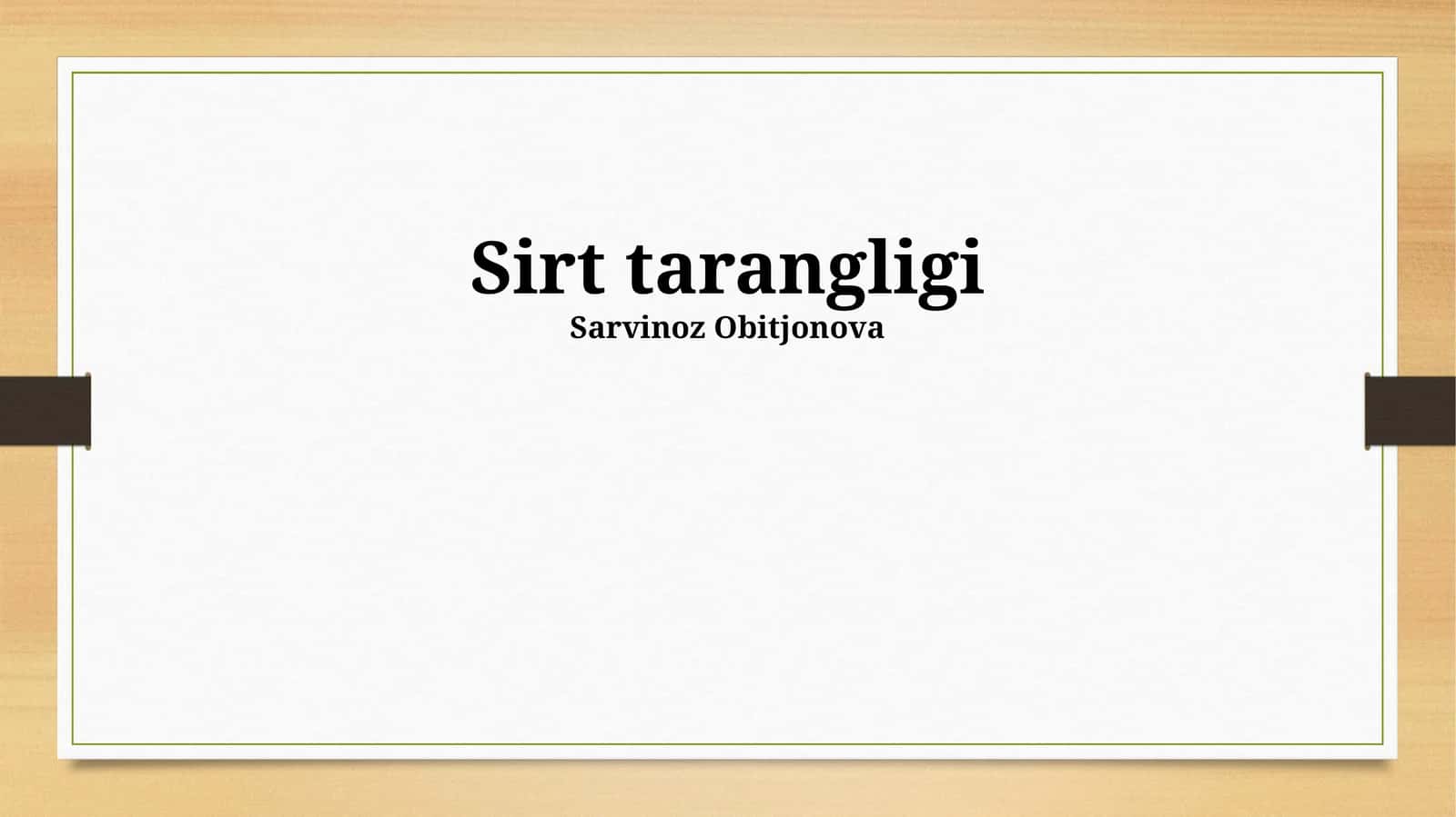 Sirt tarangligi