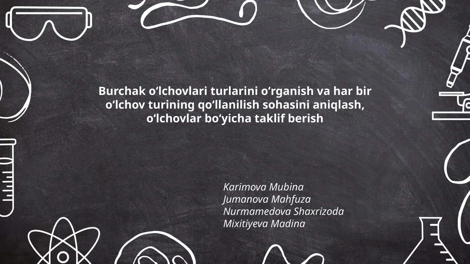 Burchak o'lshevlarining turlari
