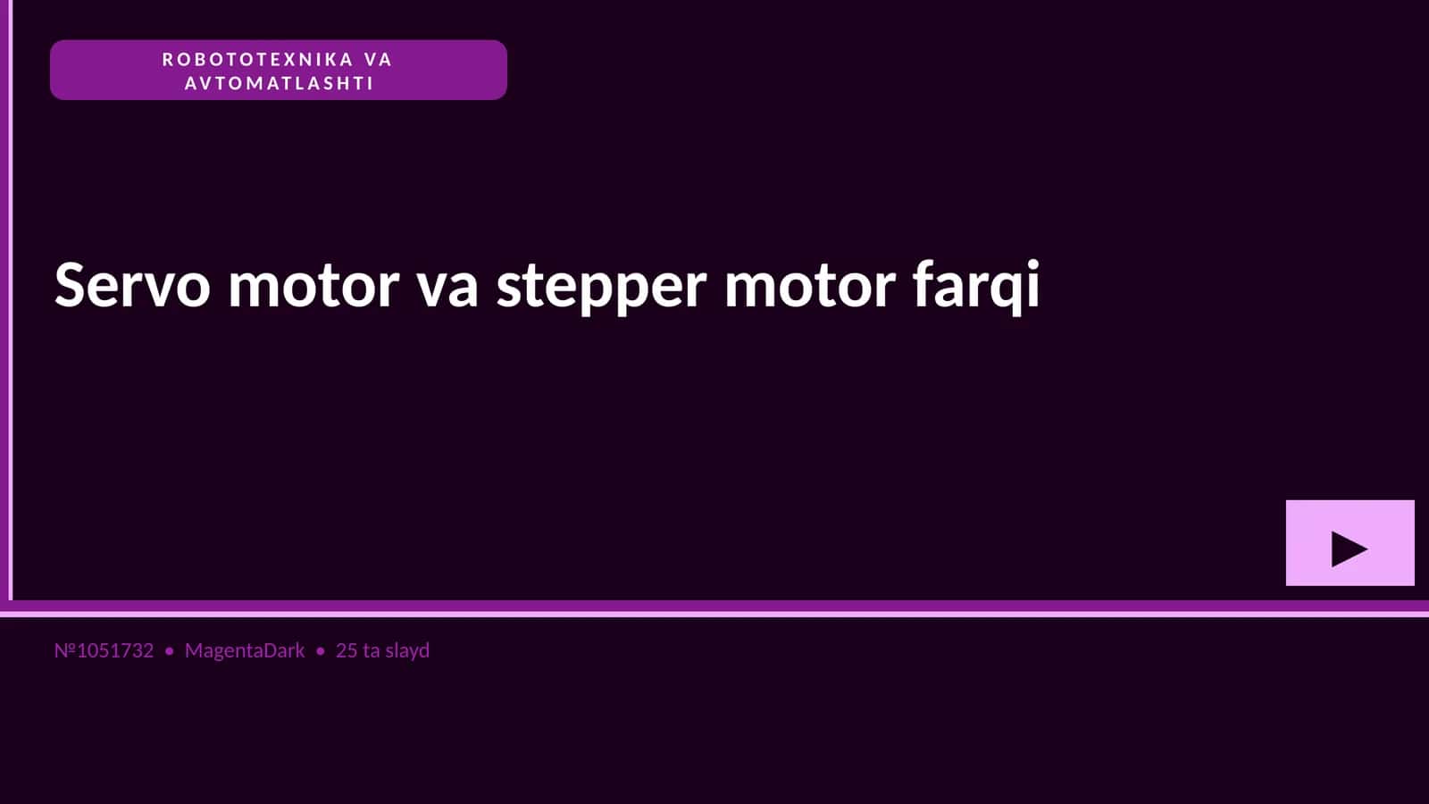 ROBOTOTEXNIKA VA AVTOMATLASHTI