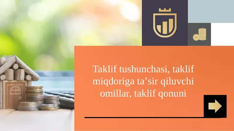 Taklif tushunchasi, taklif miqdoriga taʼsir qiluvchi omillar, taklif qonuni