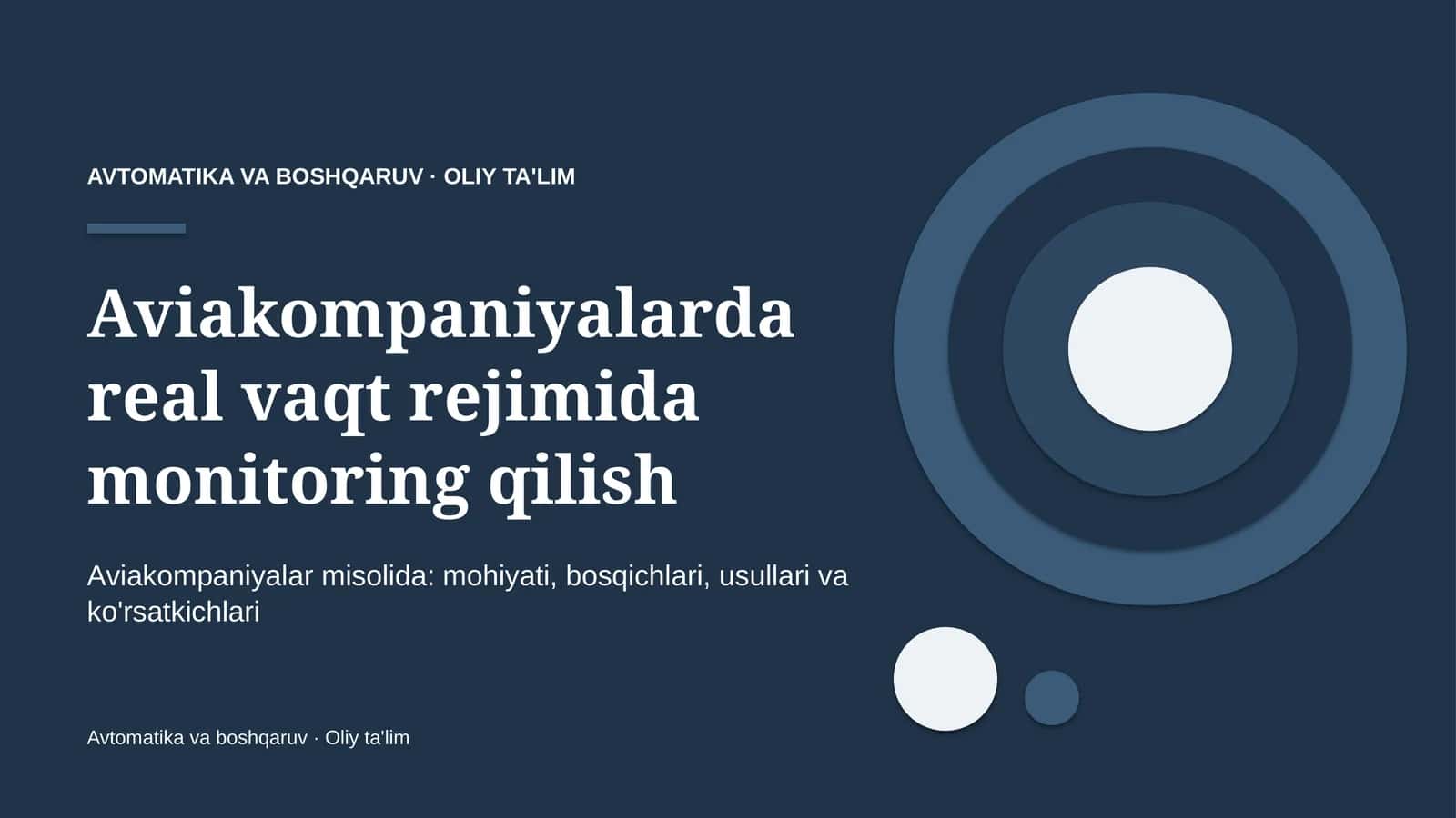 Aviakompaniyalarda real vaqt rejimida monitoring qilish
