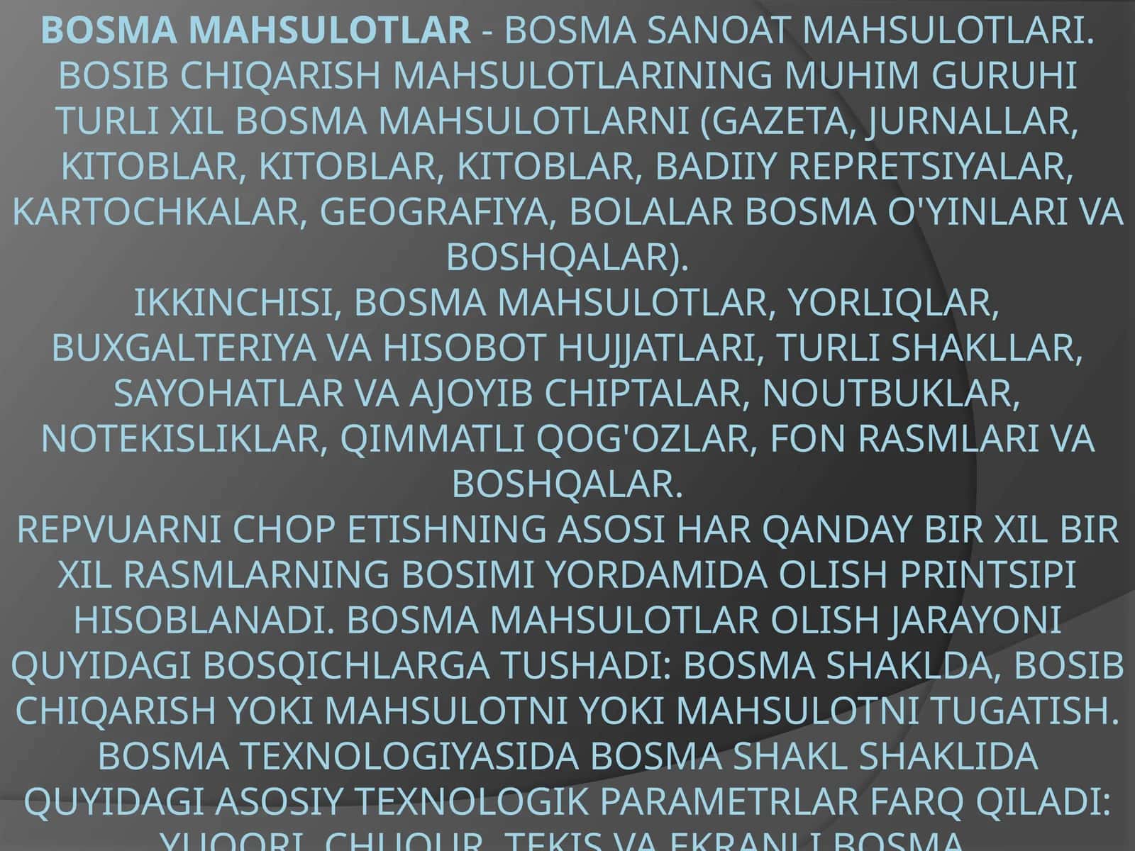 Bosma mahsulotlar