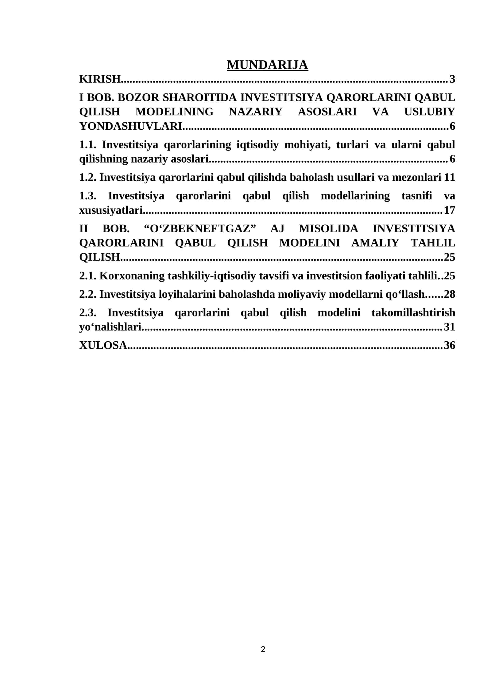 INVESTITSIYA QARORLARINI QABUL QILISH MODELINING NAZARIY ASOSLARI VA USLUBIY YONDASHUVLARI