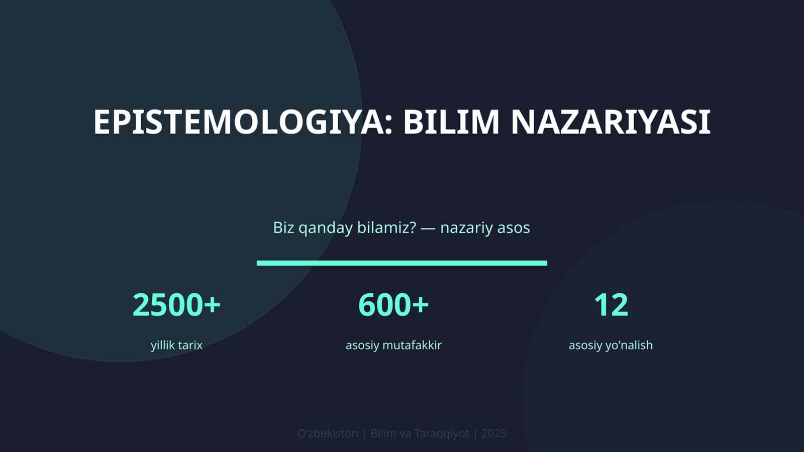 Epistemologiya: bilim nazariyasi