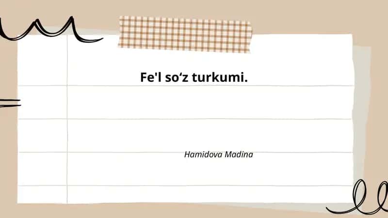 Fe'l soʻz turkumi