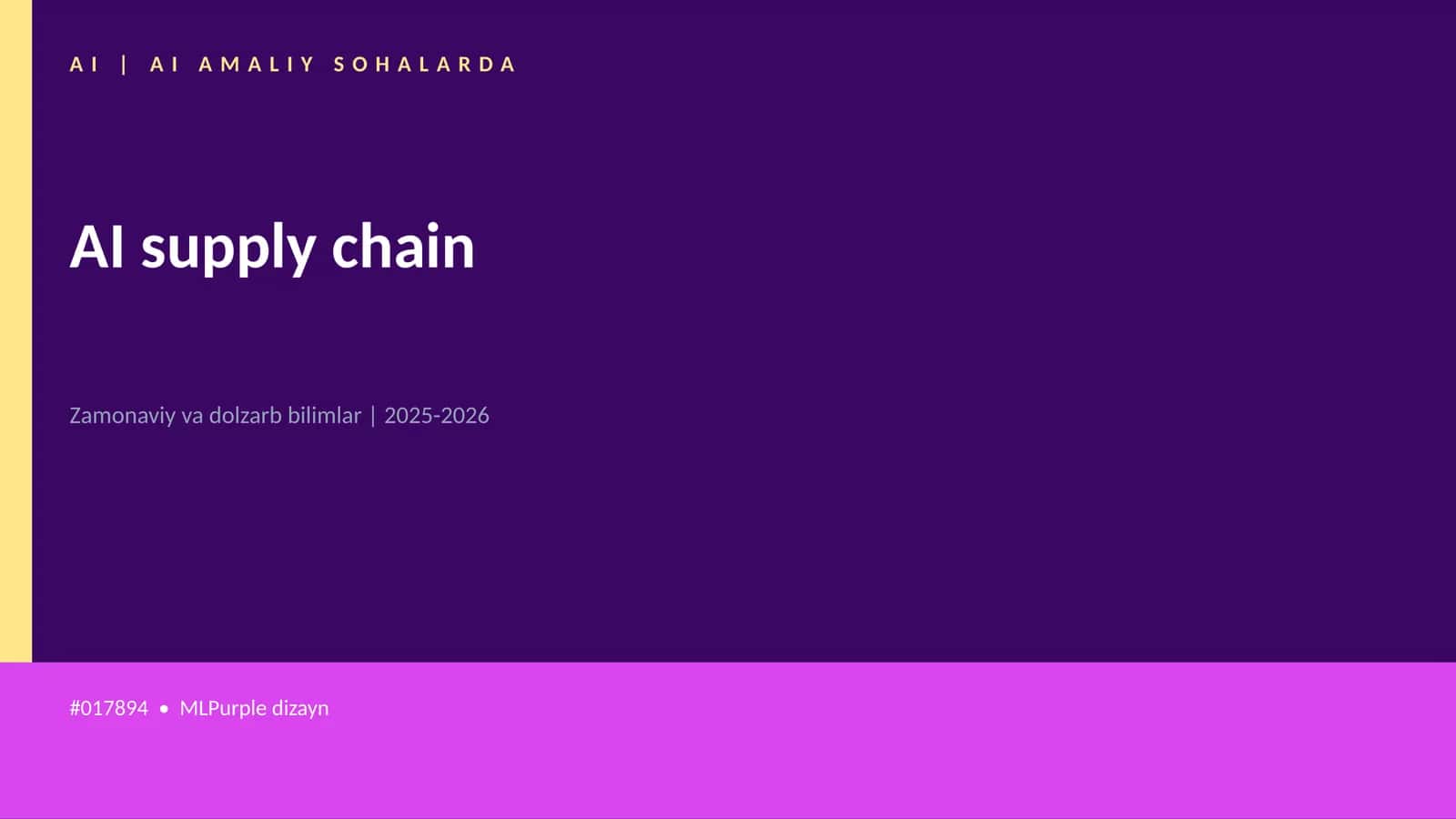 AI AMALIY SOHALARDA
