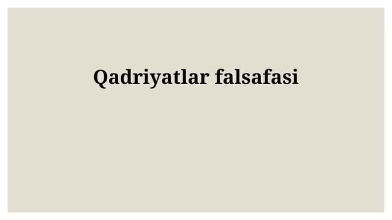 Qadriyatlar falsafasi