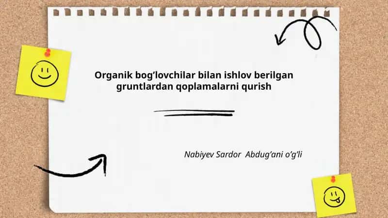 Organik bog'lovchilar bilan ishlov berilgan gruntlardan qoplamalarni qurish