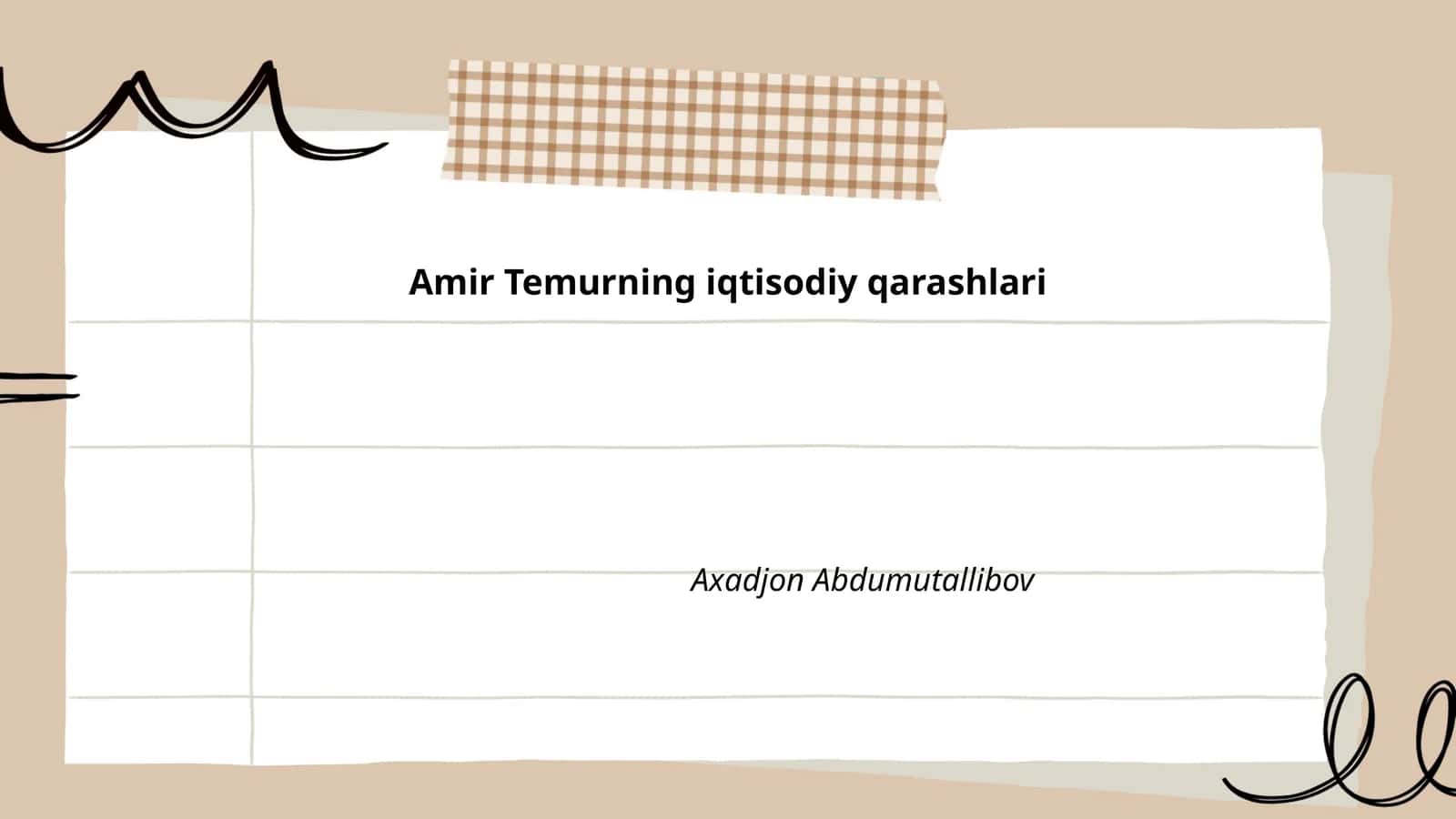 Amir Temurning iqtisodiy qarashlari