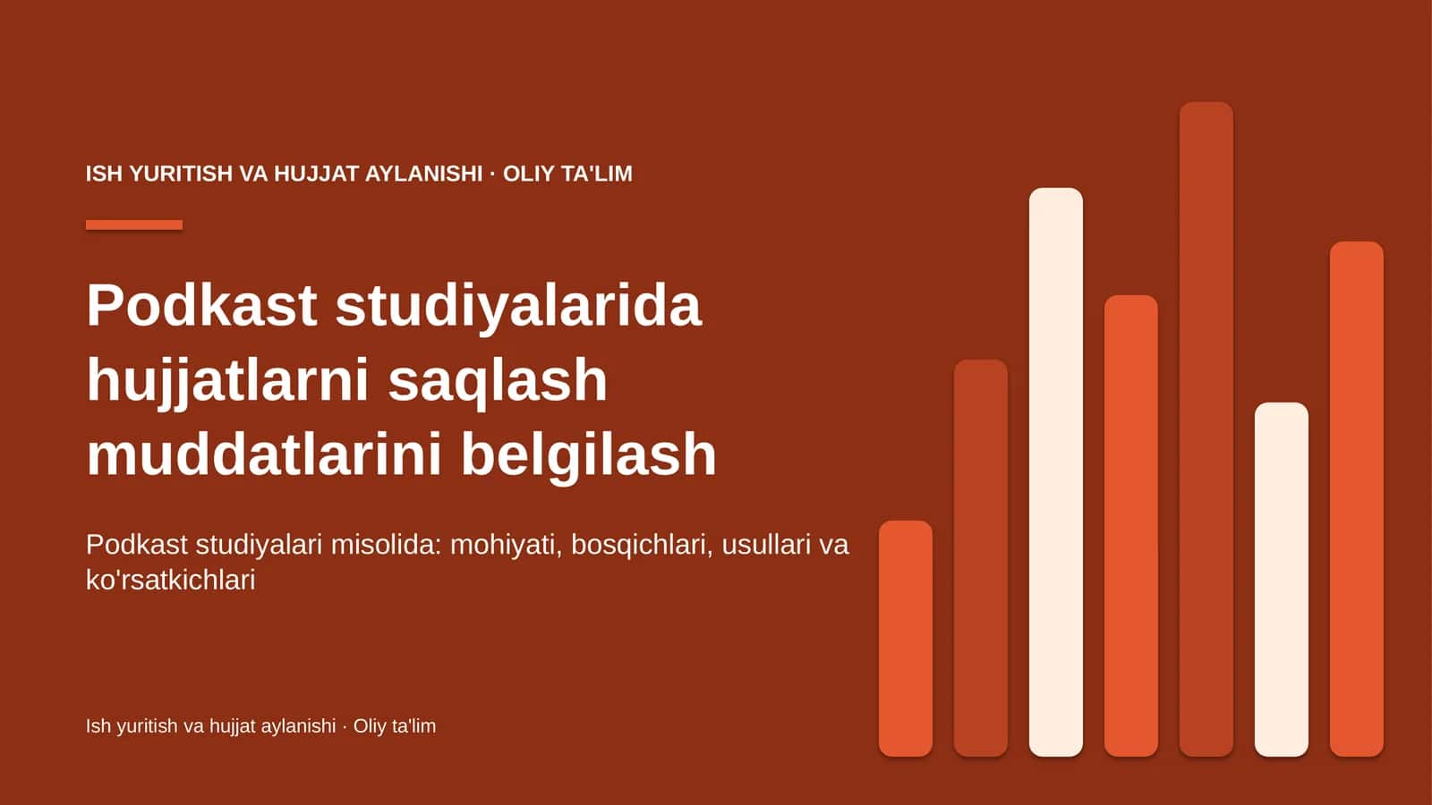 [Podkast studiyalarida hujjatlarni saqlash muddatlarini belgilash]