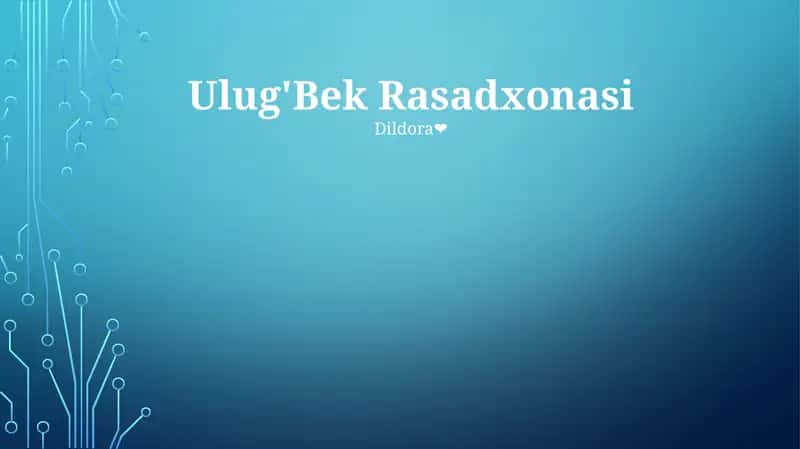 Ulug'Bek Rasadxonasi