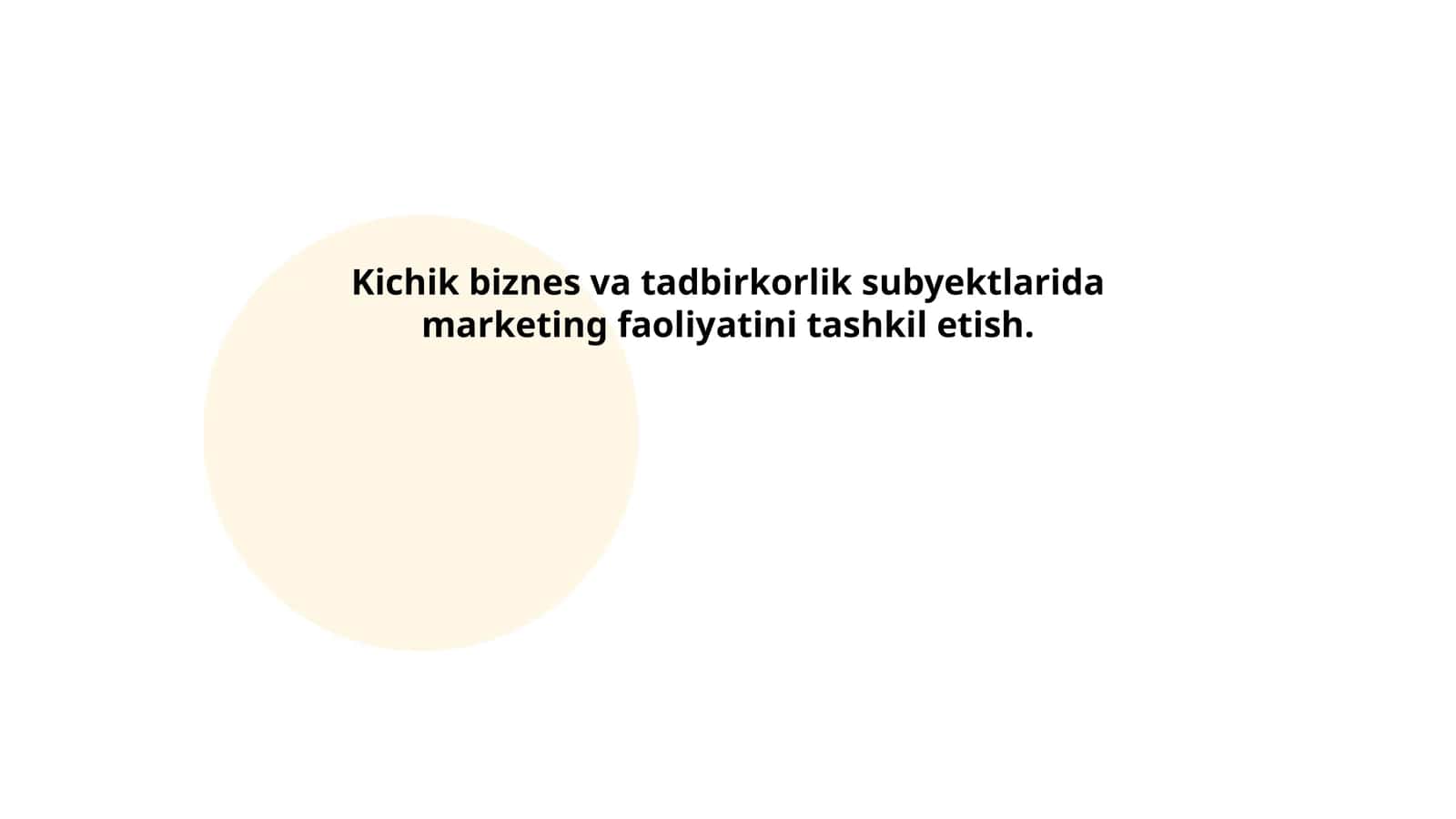 Kichik biznesda marketing strategiyalarini ishlab chiqish