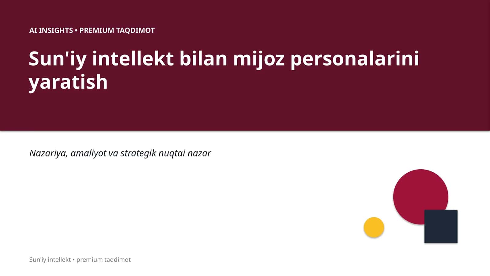 Sun'iy intellekt bilan mijoz personalarini yaratish