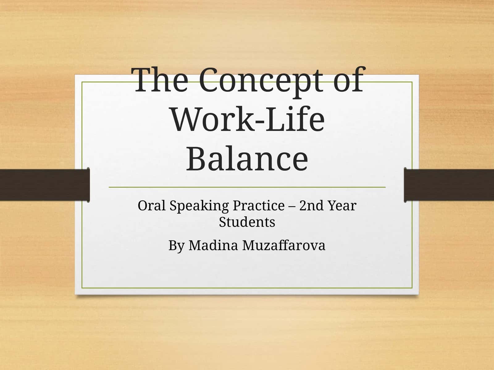 The Concept of Work-Life Balance