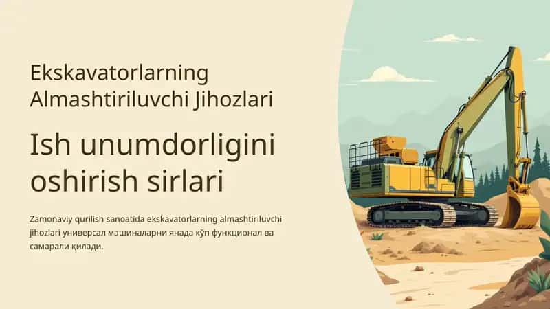 Ekskavatorlarning Almashtiriluvchi Jihozlari