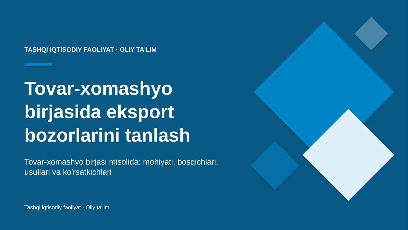 tovar xomashyo birjasida eksport bozorlarini tanlash 5742