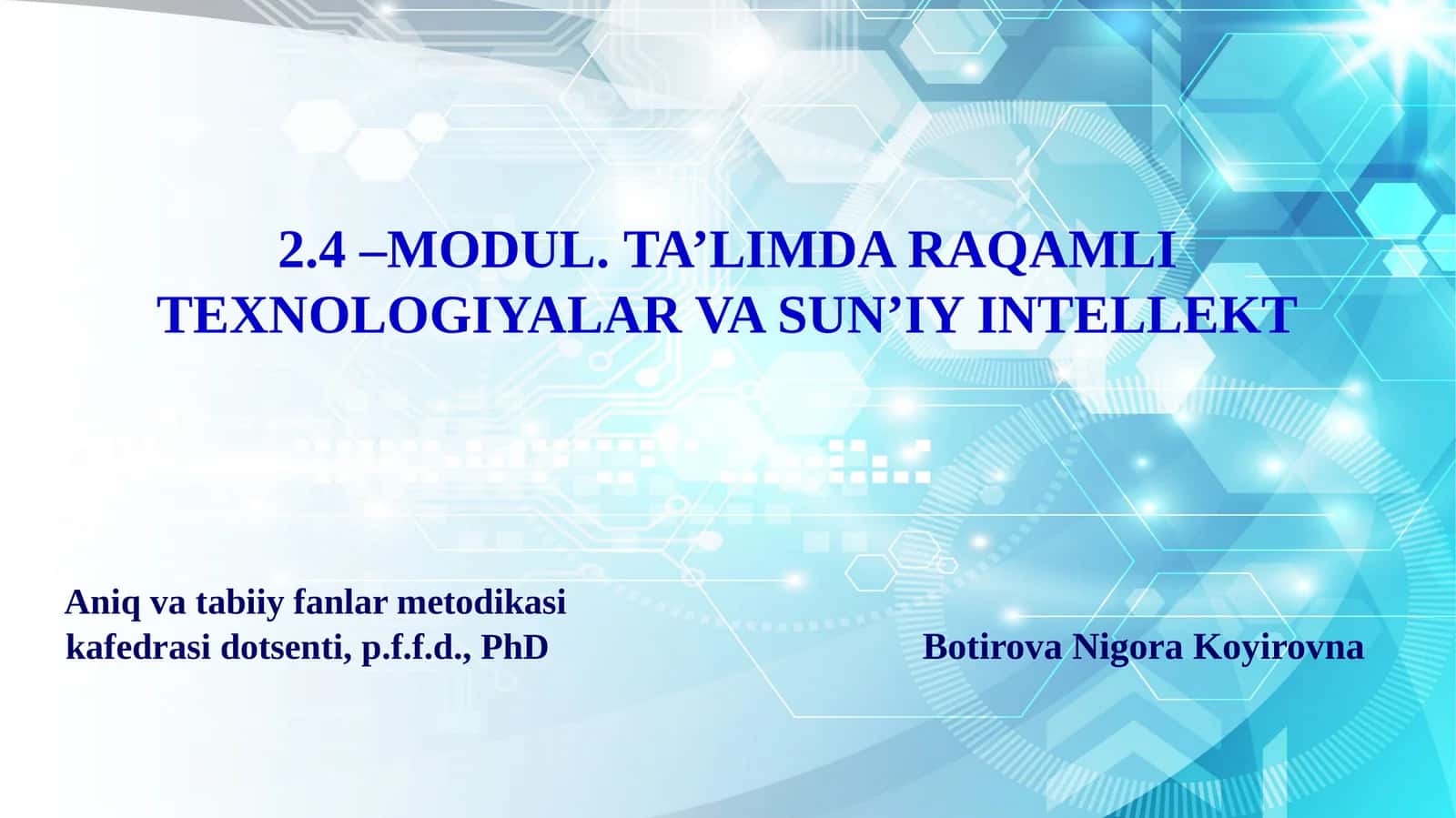 TA’LIMDA RAQAMLI TEXNOLOGIYALAR va sun’iy intellekt