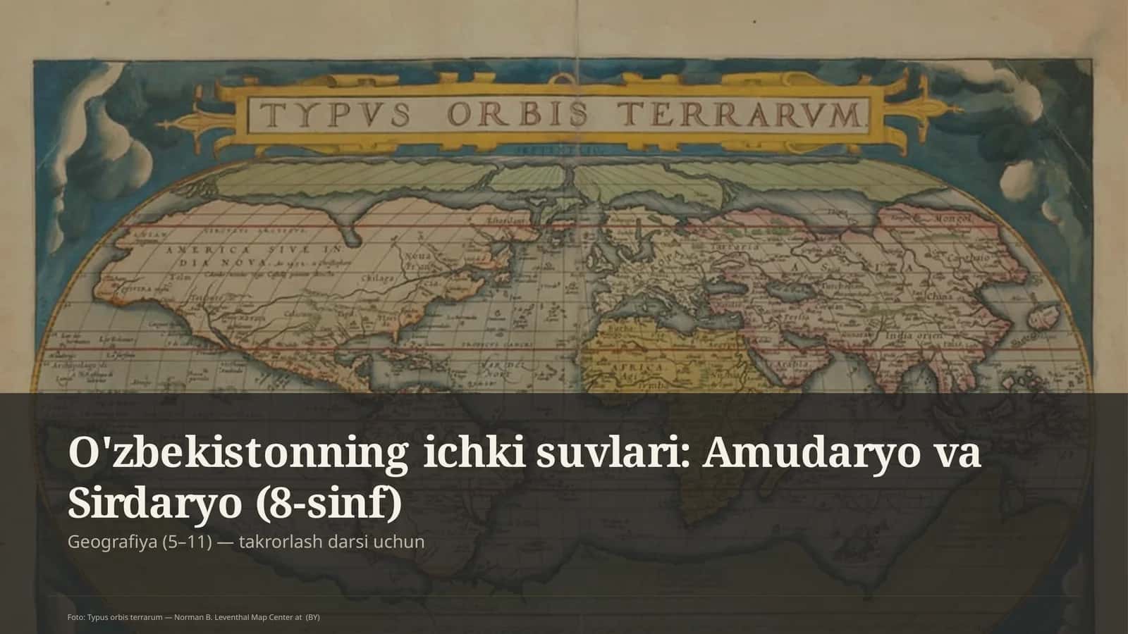 O'zbekistonning ichki suvlari: Amudaryo va Sirdaryo (8-sinf)
