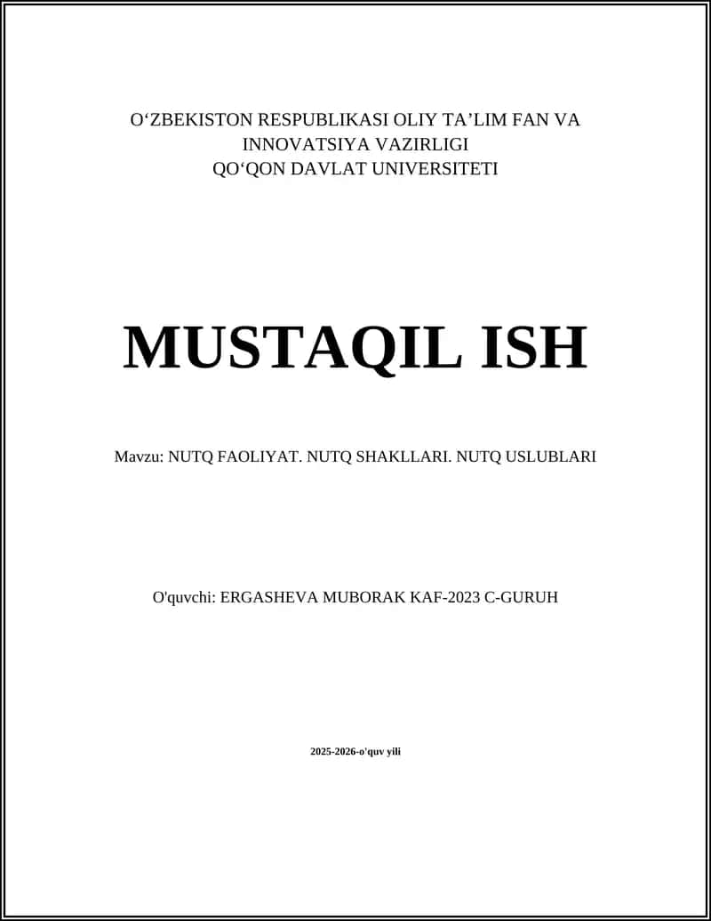 NUTQ FAOLIYAT