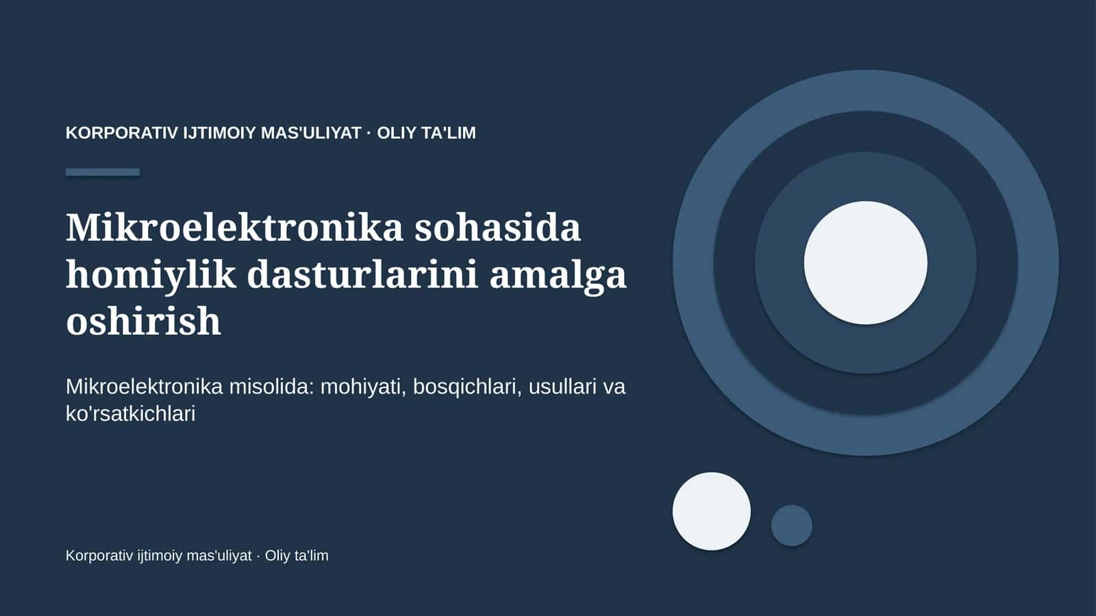 mikroelektronika sohasida homiylik dasturlarini amalga oshirish 8940
