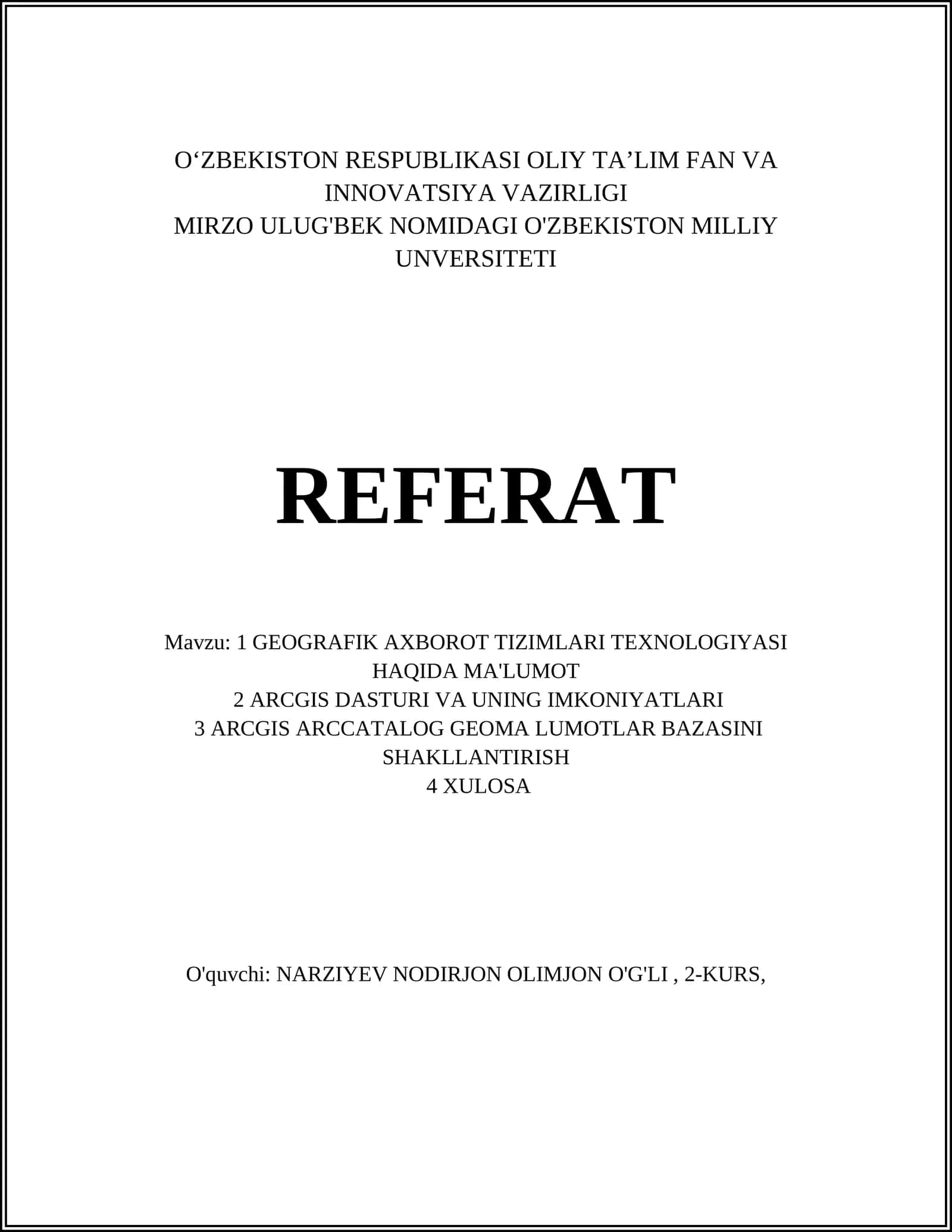 Geografik axborot tizimlari (GAT)