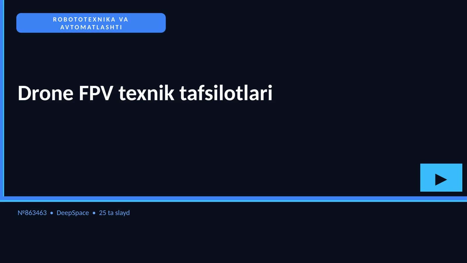 Drone FPV texnik tafsilotlari