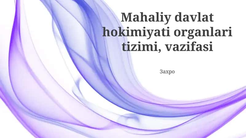 Mahalliy davlat hokimiyati organlari tizimi