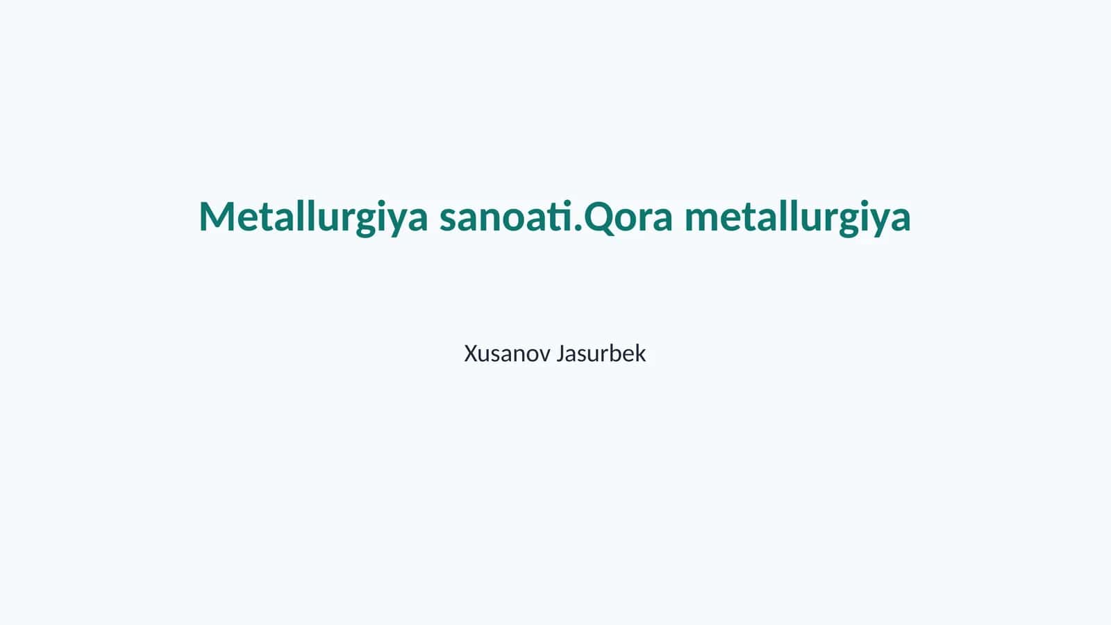 Qora metallurgiya