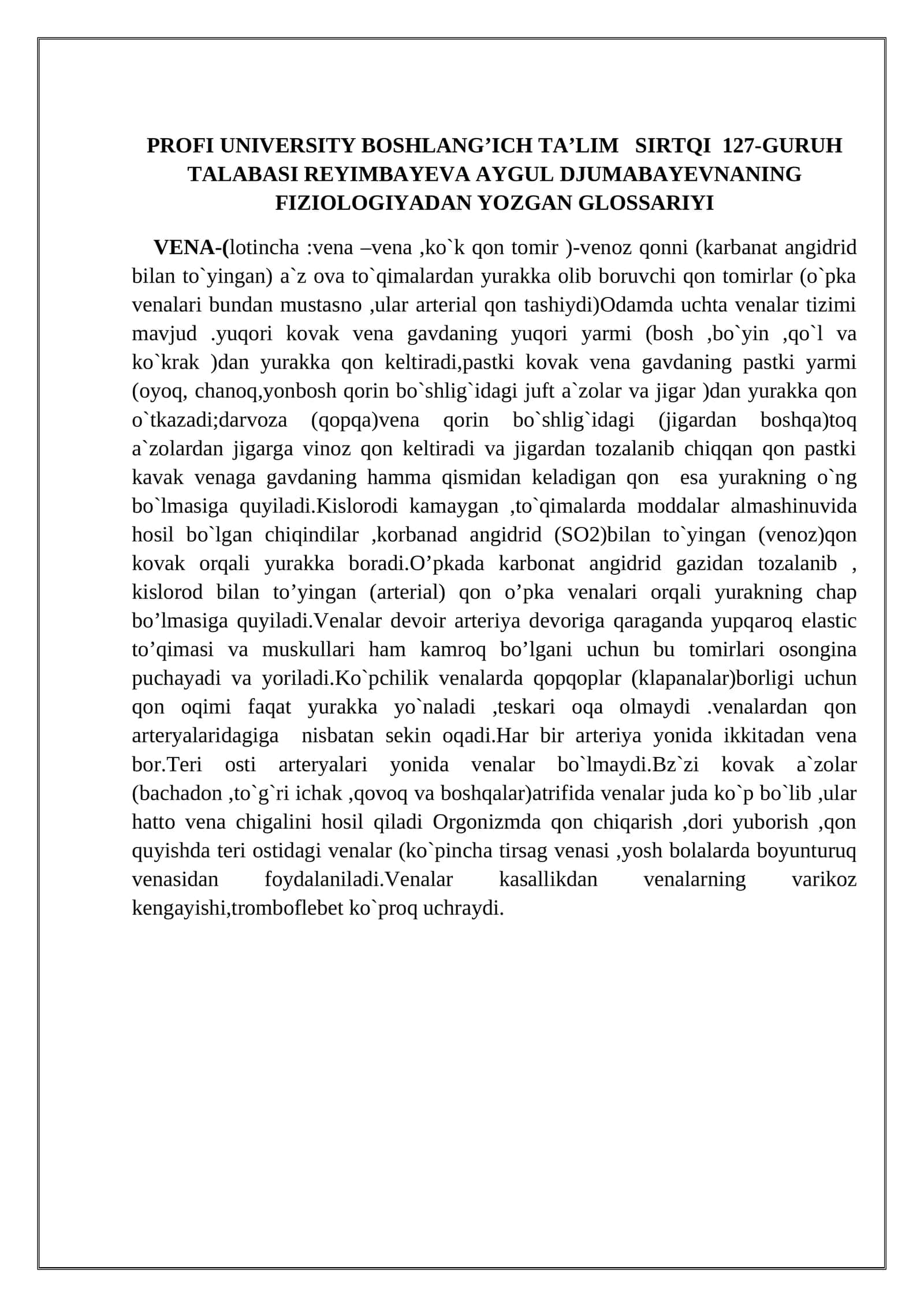 FIZIOLOGIYADAN YOZGAN GLOSSARIYI