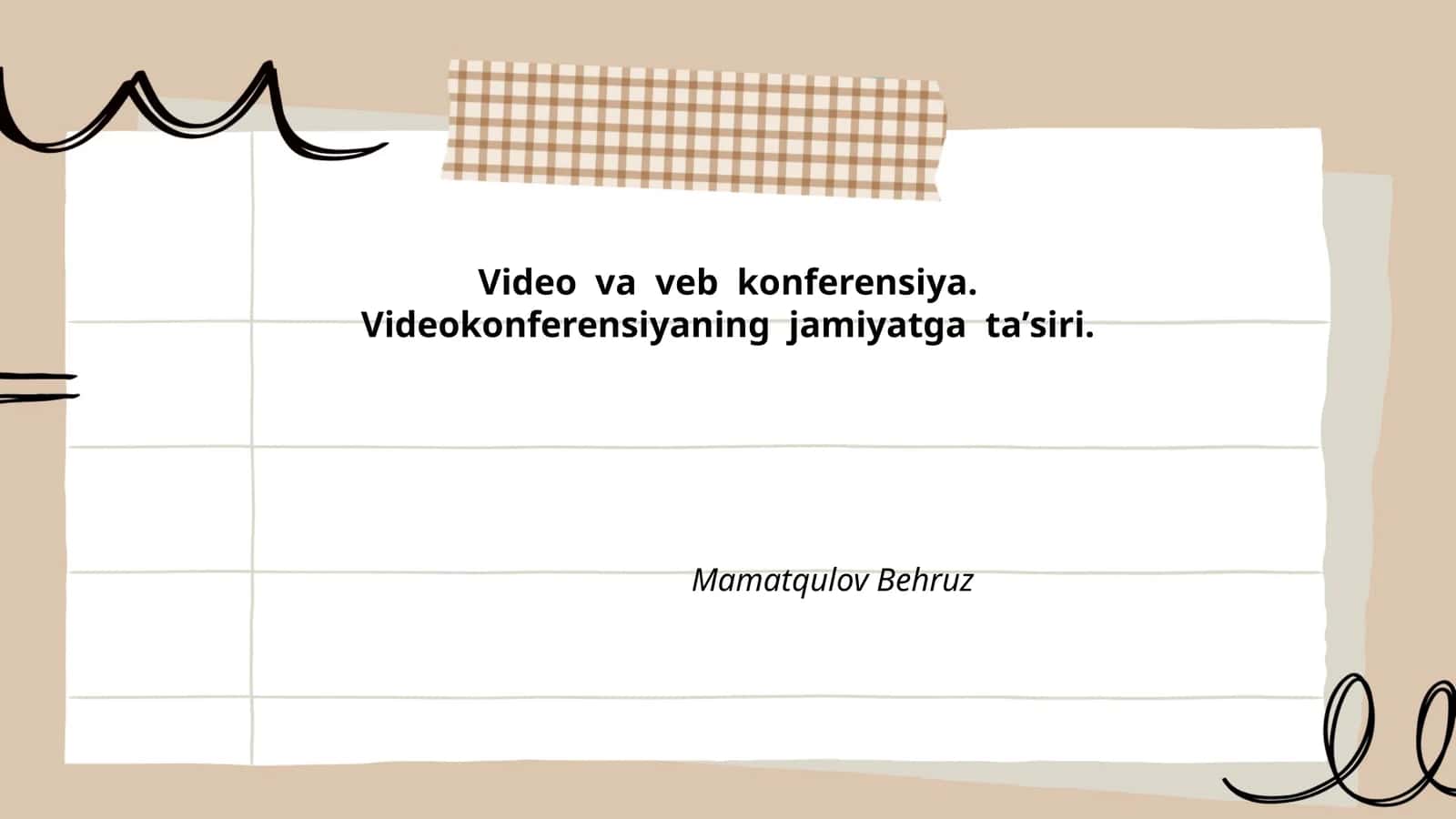 Videokonferensiya orqali masofaviy ta'lim