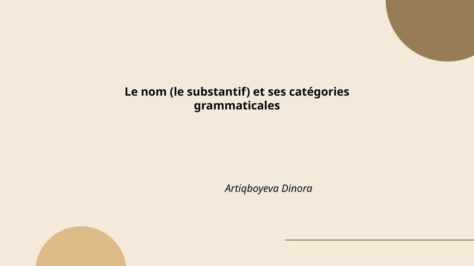 Les genres des noms (masculin et féminin)