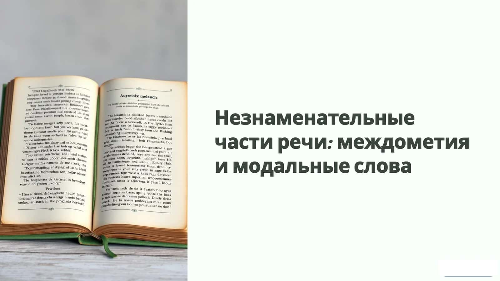 Незнаменательные части речи: междометия и модальные слова