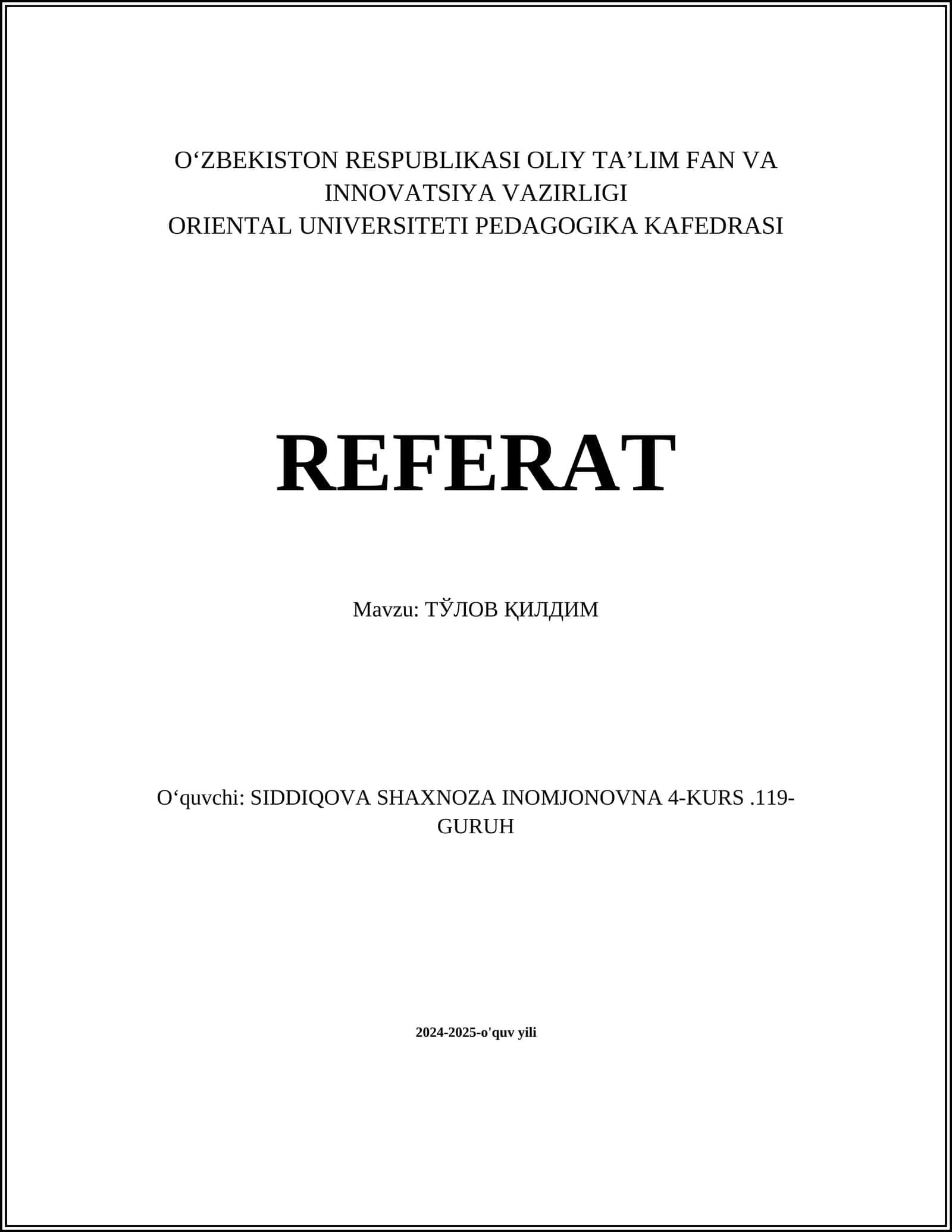 Тўлов квитанциялари