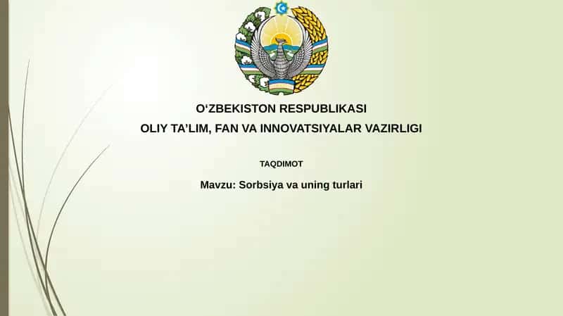 Sorbsiya va uning turlari