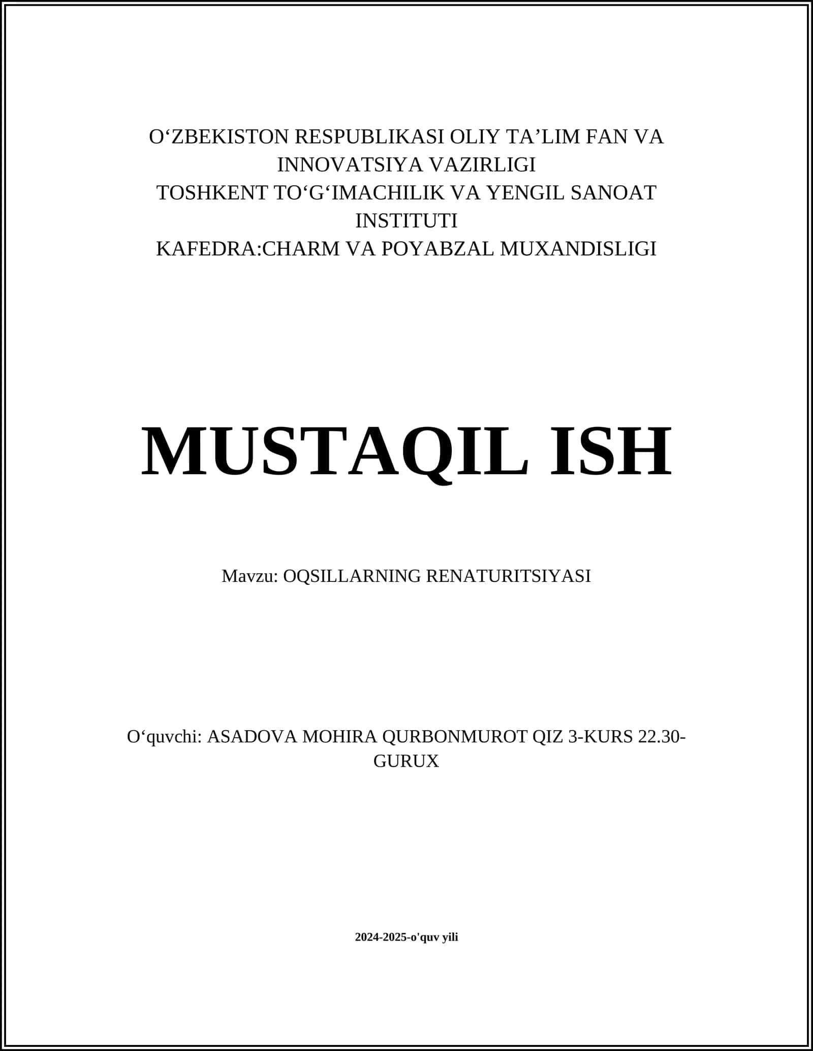 Oqsillarning Renaturitsiyasi