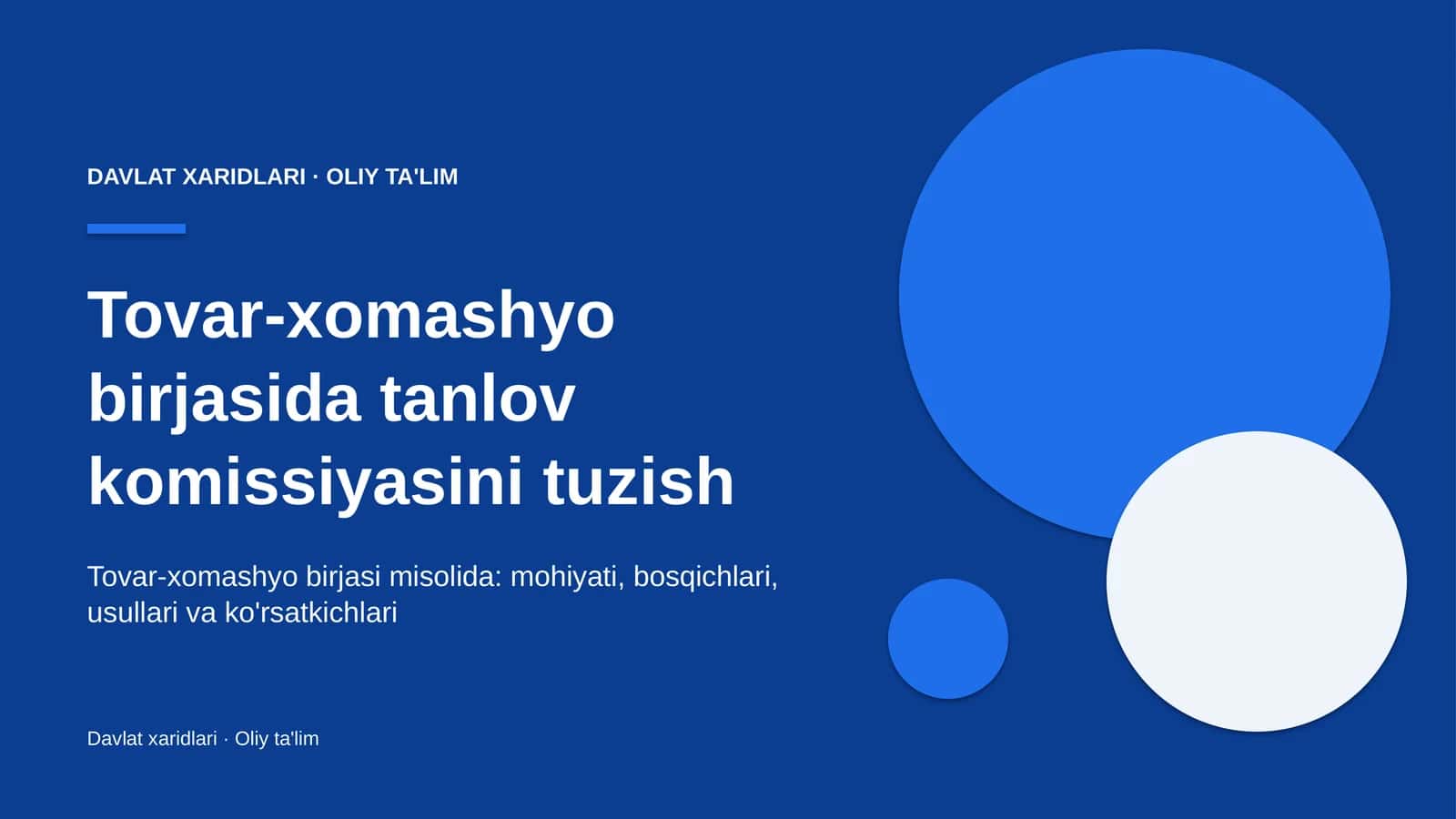 Tovar-xomashyo birjasida tanlov komissiyasini tuzish