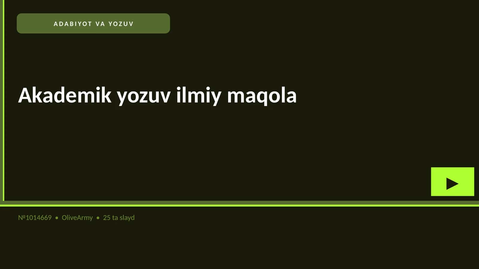 ADABIYOT VA YOZUV